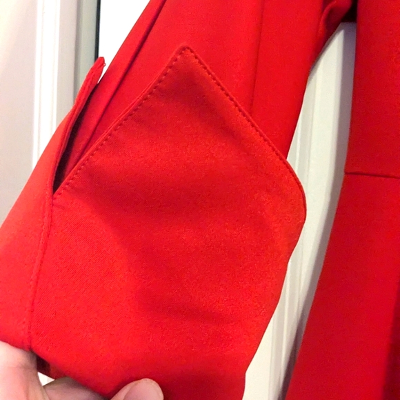 Elegant Red Dress Coat - Picture 8 of 9